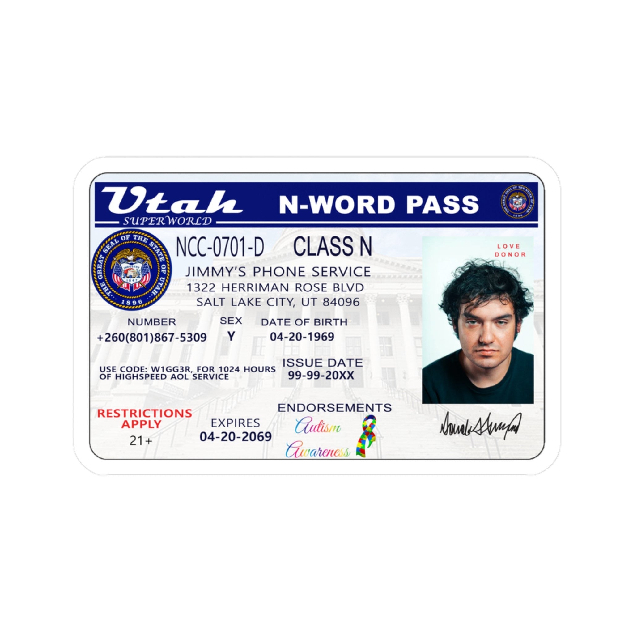 Jimmy N-Word Pass (Sticker)